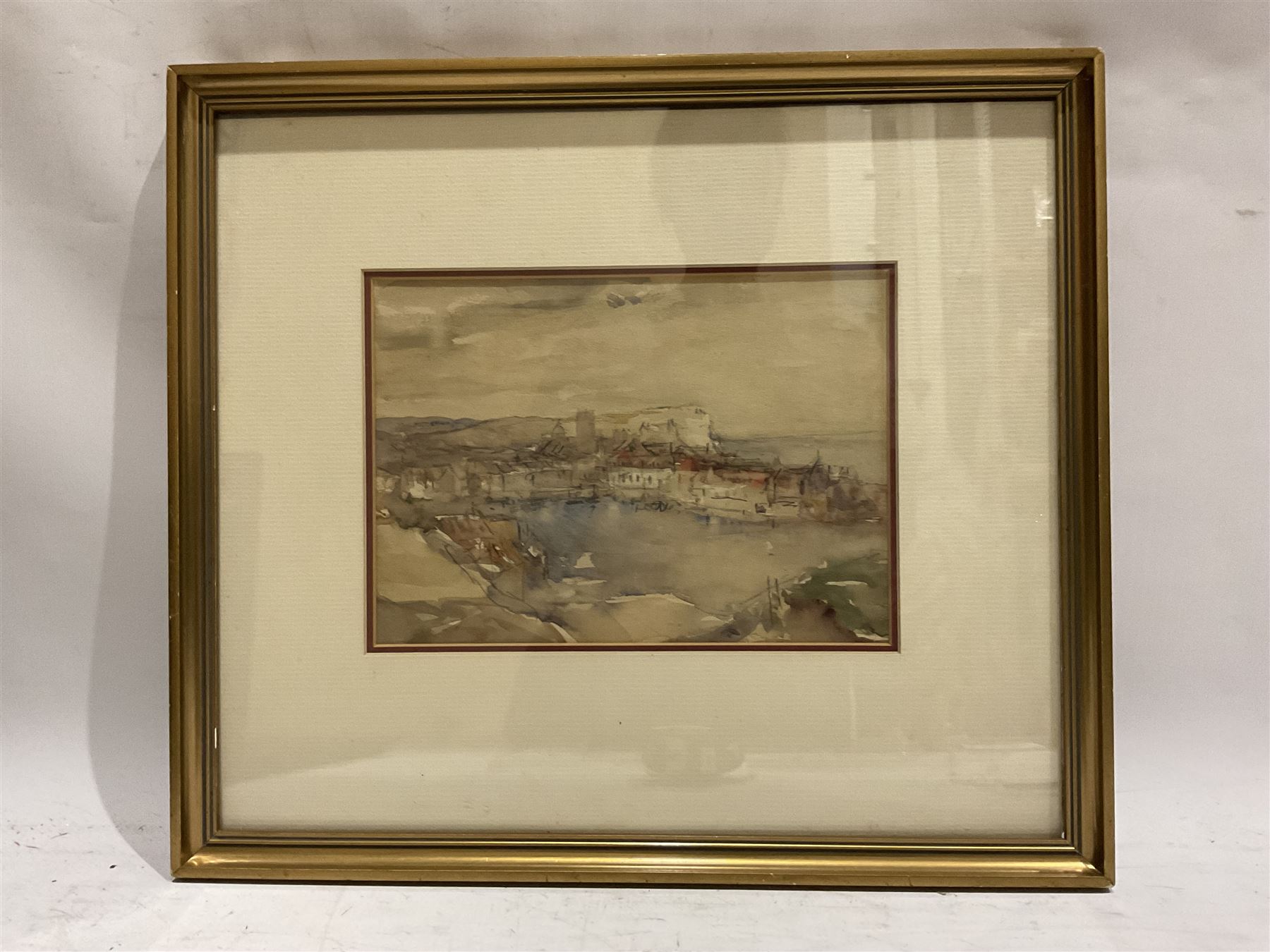 Armstrong (British 19th Century): Harbour Scene, watercolour unsigned, inscribed beneath mount verso 18cm x 25cm 