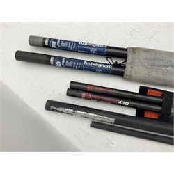 Windsurfing: Quantity of sails and masts comprising Severne Gator sail, mast 430/21 size 6.0, luff 453, boom 182, carbon Redline Severne 430 RDM mast, Tushingham Rock sail and Tushingham Free Wave mast, Tunshingham The Rock 4.2 sail, some with carrying cases, together with other equipment to include Severne Wave Grenade extension, other extensions etc