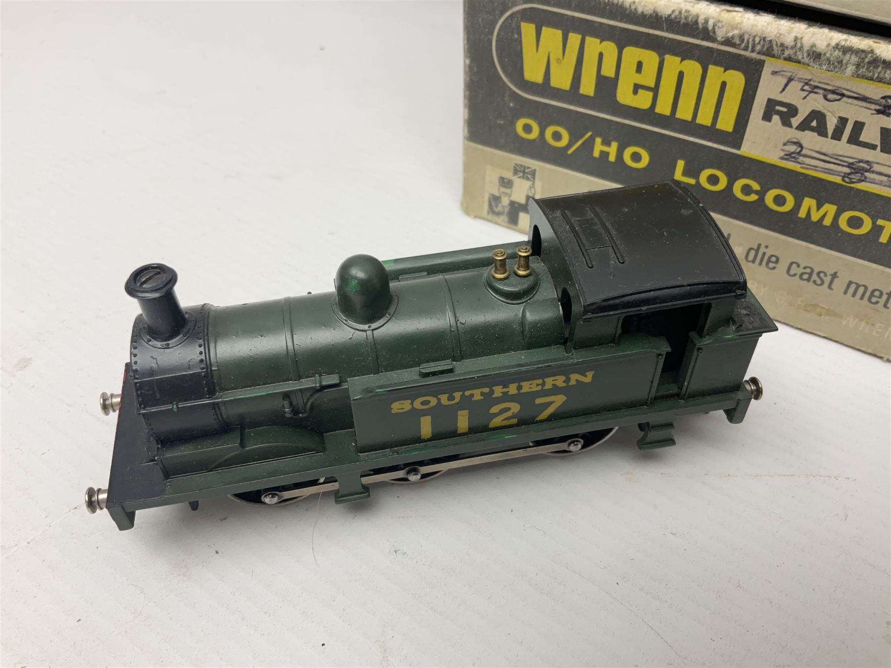 Wrenn '00' gauge - five Class R1 0-6-0 tank locomotives - No.7420 in LMS Red; No.31337 in BR Black; No.31340 in BR Malachite Green; No.1127 in Southern Green; all in boxes with instructions; and No.1127 in Southern Green; in associated Wrenn box (5)