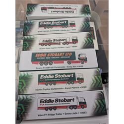 Collection of Atlas Editions Eddie Stobart die cast models, all boxed, most with certificates of authenticity, and two other diecast lorries
