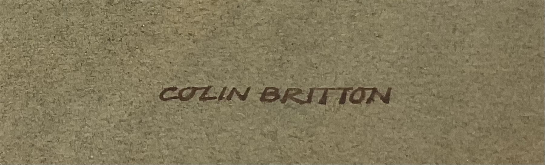 Colin R Britton (British 1947-): 'Scarborough Castle', watercolour signed, titled on Mall Galleries label verso 34cm x 50cm