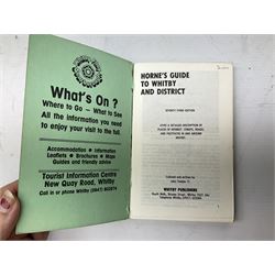 Quantity of books and postcards predominantly of Whitby interest including Hornes' Guide to Whitby 1890 and Hornes' Tourist map of Whitby, A Holiday Tour in and Around Whitby by H.S. Forman 1896 etc