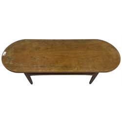 G-Plan - mid-to-late 20th century teak coffee table, rectangular top with rounded ends, on tapering supports