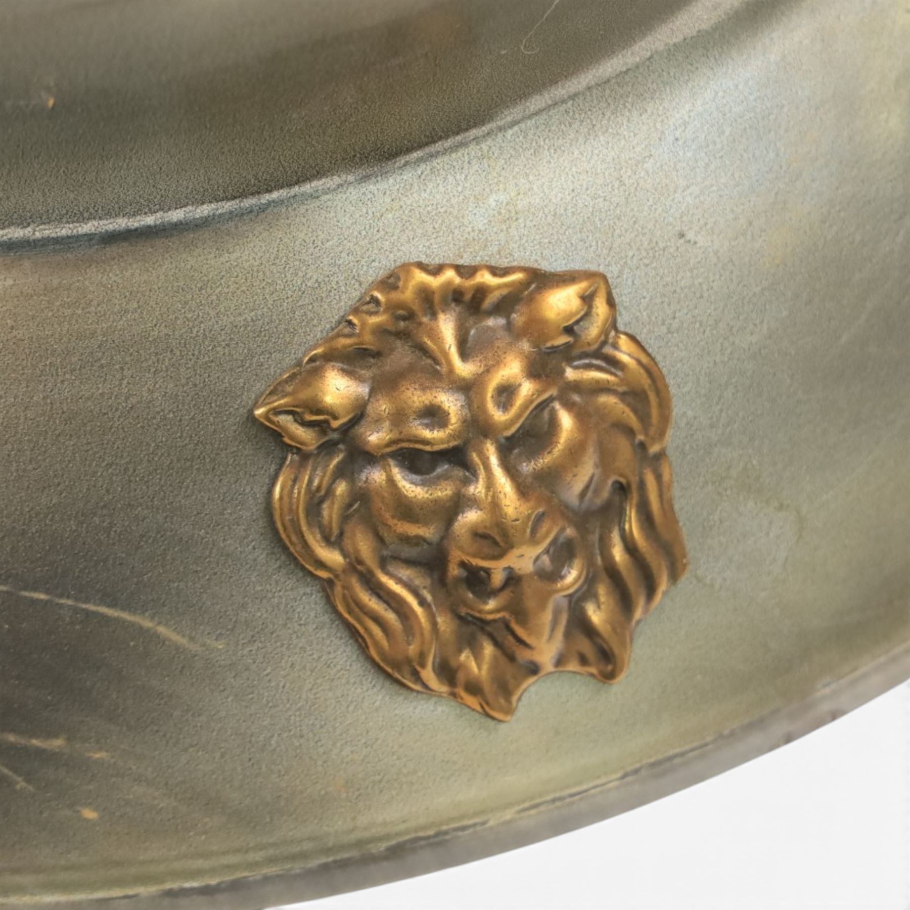 Two reproduction breast plates, including on example with Medusa to the front, H42cm