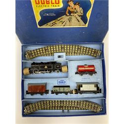 Hornby Dublo - three-rail EDG17 Tank Goods Train set with BR black 0-6-2 Tank locomotive No.69567, three items of rolling stock and brake van, quantity of straight and curved track, boxed.