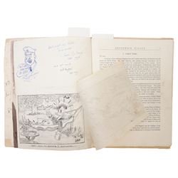 Violet Elizabeth Clifford - Chief Petty Officer 1940-1946, copy of Greenwich Palace  Guide Book containing a collection of photographs, autographs, drawings etc collected during her time at the Combined Operations Training Centre, Inverary which closed in 1946, together with a White Ensign 