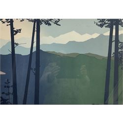 Veronica Charlesworth (British 1952-): 'Precipice', screenprint signed and titled in pencil, limited edition of 200, 42cm x 60cm