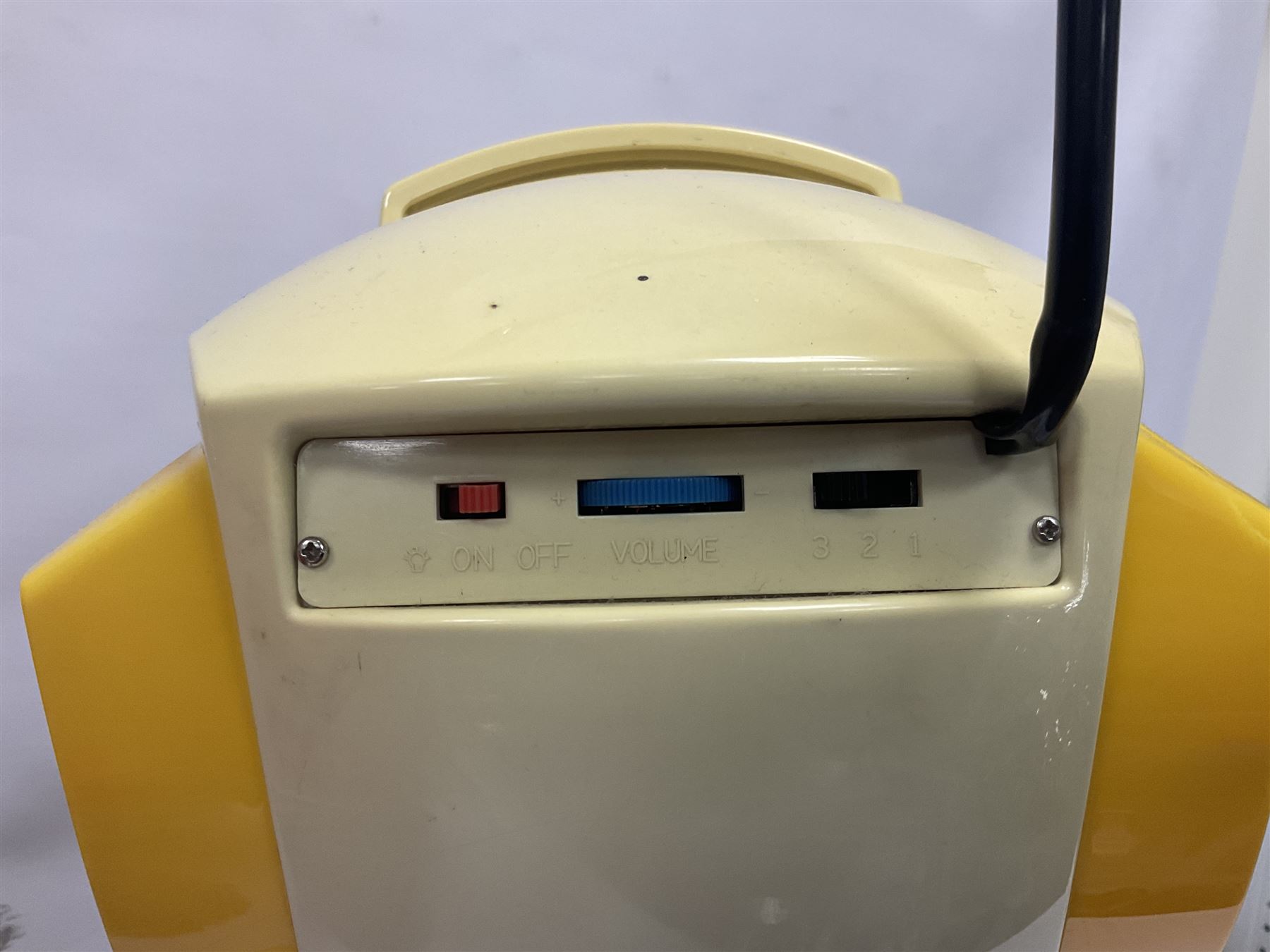 Scooter 2000 plastic battery operated remote control waiter robot with tray and remote control unit; together with a large 'Me To You' floor standing teddy bear (2)