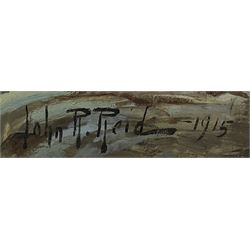 John Robertson Reid (Scottish 1851-1926): Girl on the Seashore Reading a Letter, oil on canvas signed and dated 1915, 60cm x 91cm