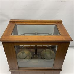 Collection of textile equipment, comprising, Goodbrand & Co. mahogany and brass yarn tester, Negretti & Zambra barograph and two sets of precision scales