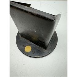 WWII British home front car headlamp blackout cowl, marked V Howtlew, H15cm