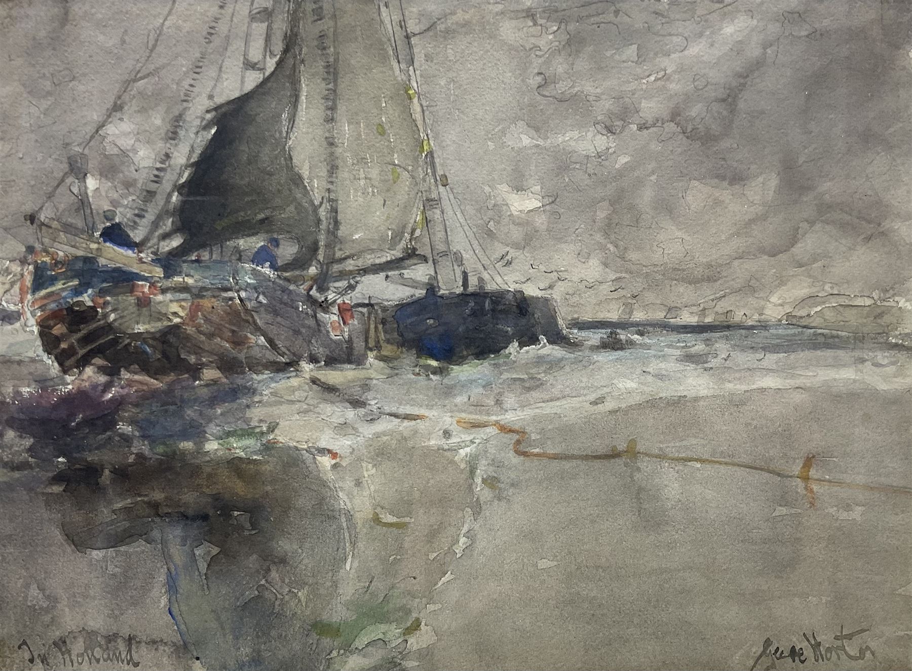 George Edward Horton (Newcastle 1859-1950): 'In Holland', watercolour signed and titled 24cm x 33cm