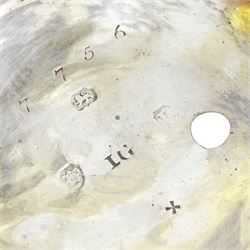 George III silver pair cased verge fusee pocket watch by Edward Davenport, London, No. 7756, white enamel dial with Roman numeral hour markers, case by Joseph Glenny, London 1806