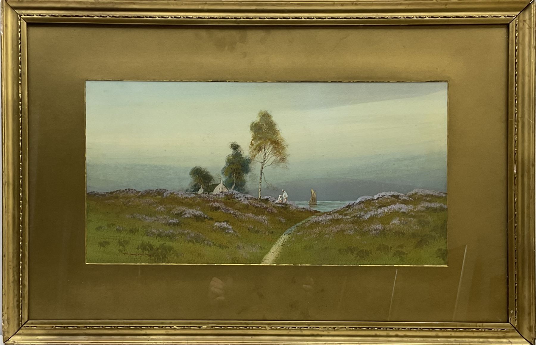 Herbert Tomlinson (British 1845-1931): Clent Hills Worcestershire, pair gouaches signed and dated 1908, 27cm x 53cm