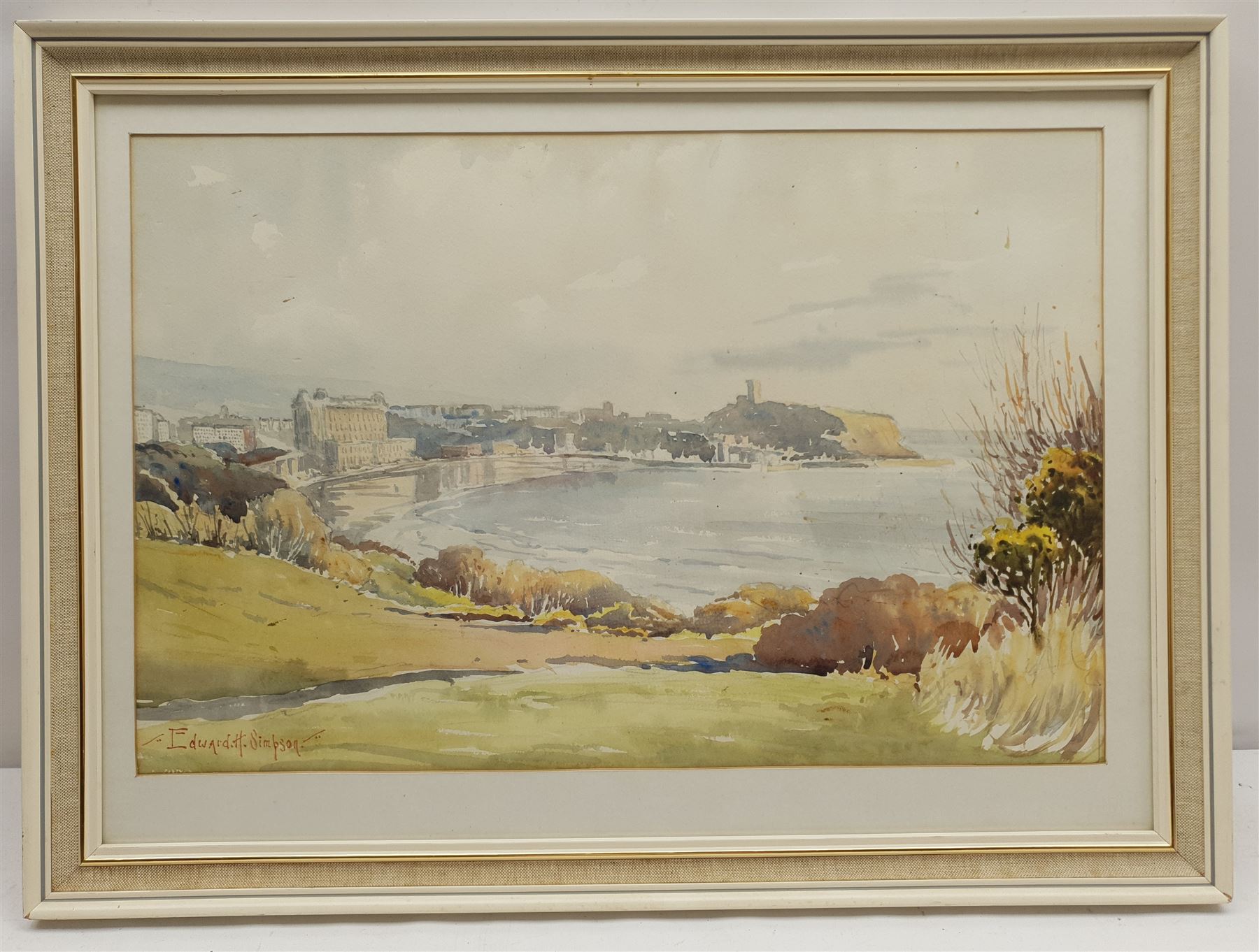Edward H Simpson (British 1901-1989): Scarborough from Holbeck Gardens, watercolour signed 32cm x 48cm
