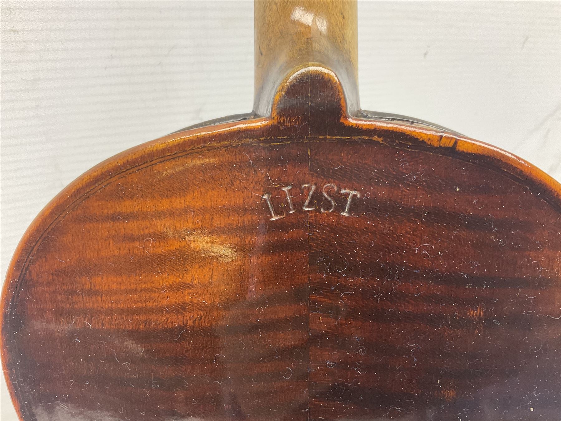 Czechoslovakian violin stamped LIZST c1920 with 35.5cm two-piece maple back and ribs and spruce top L59.5cm overall; in carrying case