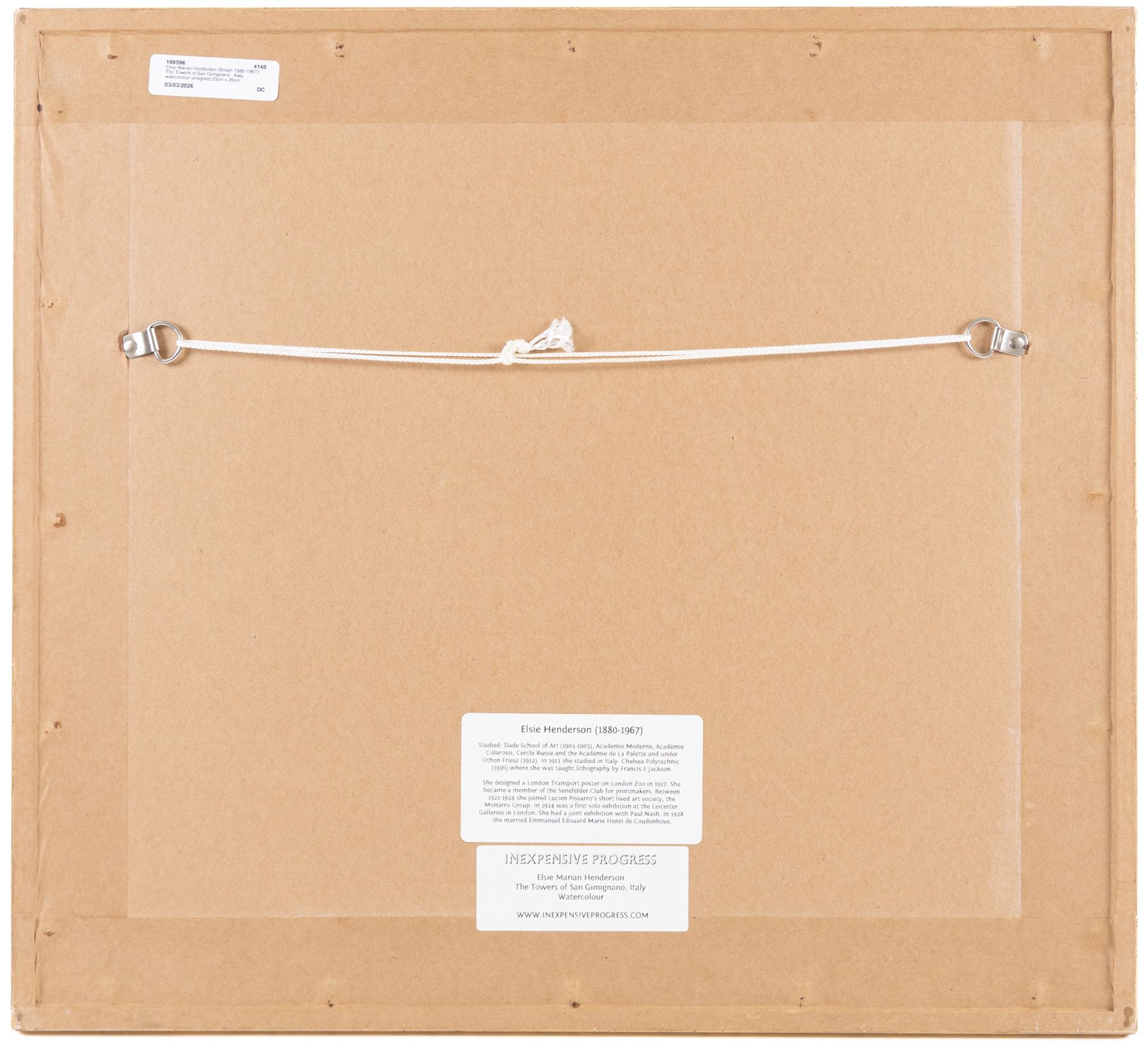 Elsie Marian Henderson, Baroness de Coudenhove (British 1880-1967): The Towers of San Gimignano - Italy, watercolour unsigned 20cm x 26cm 