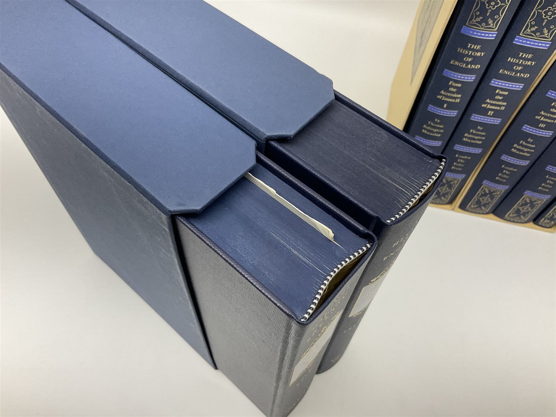 Folio Society - eighteen volumes including The History of the Decline and Fall of the Roman Empire, eight volumes, The History of England, five volumes etc, all with slip covers 