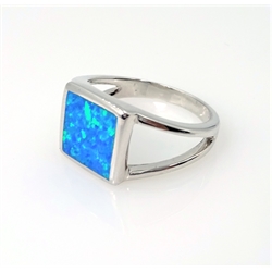  Silver opal dress ring stamped 925  