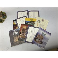 Eleven Lilliput Lane cottages from the British / English Collection, to include Tudor Court, Swan Inn, Culross House etc all boxed with deeds