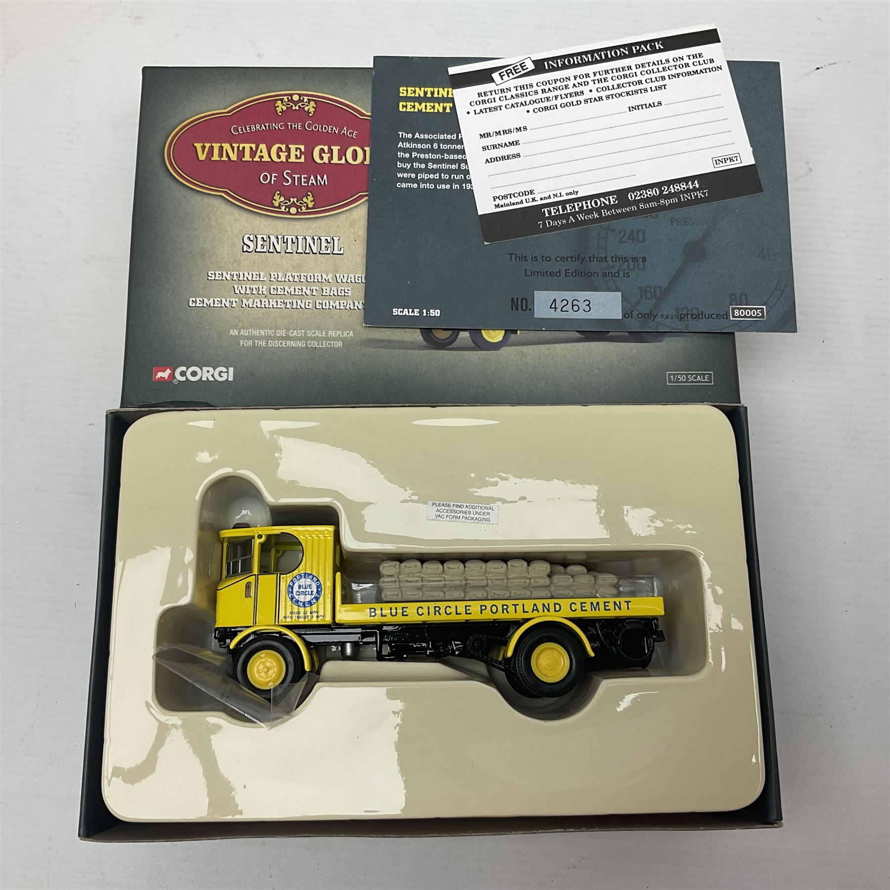Eight Corgi die-cast models - four limited edition Vintage Glory of Steam Nos.80002, 80005, 80201 & 80205; all boxed with certificates; Classics Showman's Range No.27602; Dibnah's Choice No.CC20202; Road Transport heritage No.CC13306; and Premium limited edition Brewery No.11801; all boxed (8)