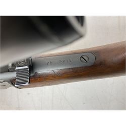 Marlin Model 39A Mountie .22 rim-fire rifle with 51.5cm barrel and under lever action with Bisley 3-9 x 40 variable scope L93cm overall SECTION 1 FIRE-ARMS CERTIFICATE REQUIRED