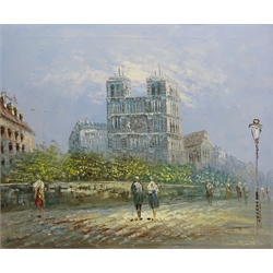  Notra Dame Cathedral, 20th century oil on canvas unsigned 50cm x 60cm  