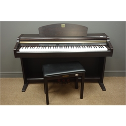  Yamaha Clainova CLP-930 piano and stool, W136cm, H84cm, D48cm  