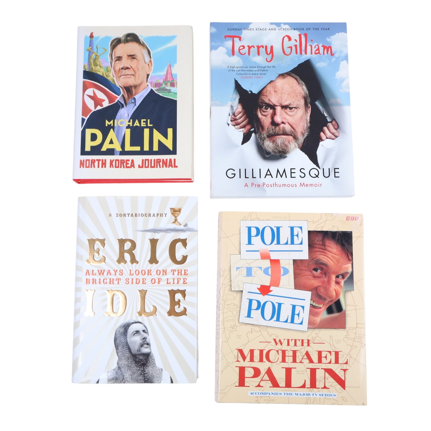 Collection of Michael Palin books, to include 'Travelling to Work - Diaries 1988-98' 'Hemingway Adventure' and 'Pole to Pole'; together with signed photo and 'Monty Python's Life of Brian' DVD 