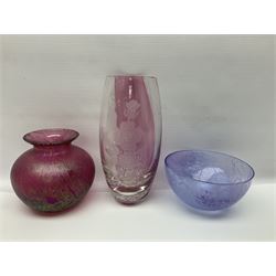 Collection of Caithness glass vases and dishes, to include mottled and swirl designs,  largest 20cm (23)