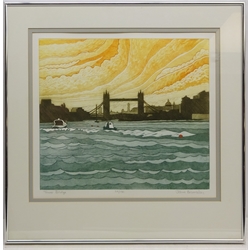  'Tower Bridge', limited edition etching No.29/150 signed, numbered and titled in pencil by John Brunsdon (British 1933-2014) 41cm x 45.5cm  