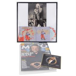 Robert Plant memorabilia, including framed and signed photograph and Band of Joy CD, Highe...