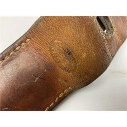 Swiss Schmidt-Rubin M1914 pioneer bayonet, with 48cm steel saw-back blade, the ricasso stamped, ''Waffenfabrik, Neuhausen'', the crosspiece stamped Swiss cross, steel scabbard, leather frog L64cm overall