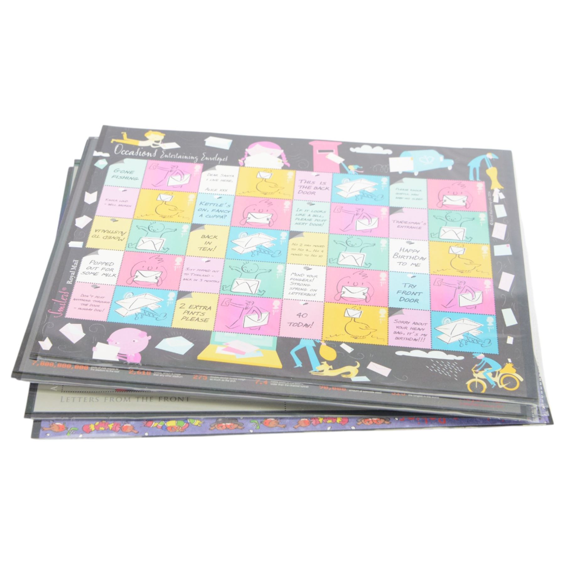 Queen Elizabeth II mint decimal stamps, all in smiler sheets, face value of usable postage approximately 350 GBP