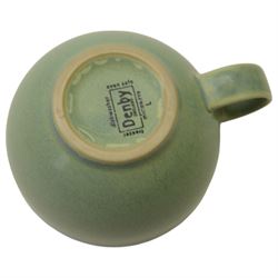 Collection of Denby Calm pattern tea and dinner wares,  including plates, bowls and teacups, jug, etc together with similar green stoneware dinner wares