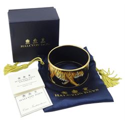 Halcyon Days enamel tiger bangle, boxed 