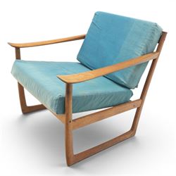 Peter Hvidt and Orla Mølgaard for France and Son - pair of mid-20th century model FD130 teak framed easy armchairs (2)