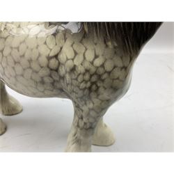 Beswick Shire horse in rocking horse grey no. 818, with printed mark beneath, H21cm