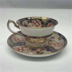 Royal Crown Derby Imari pattern 4971, cup and saucer, circa 1913, together with Royal Crown Derby Imari pattern 1128, trinket dish, circa 1978, both with printed mark beneath 