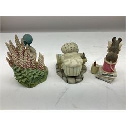 Border Fine Arts Beatrix Potter figures, to include Tableau no. 669814, The Tale of Ginger and Pickles no.A0460, Peter Rabbit in the Garden 739499, Mr Jeremy Fisher A0621, Tabitha Twitchit Brushing Kittens A0625, many with original boxes  