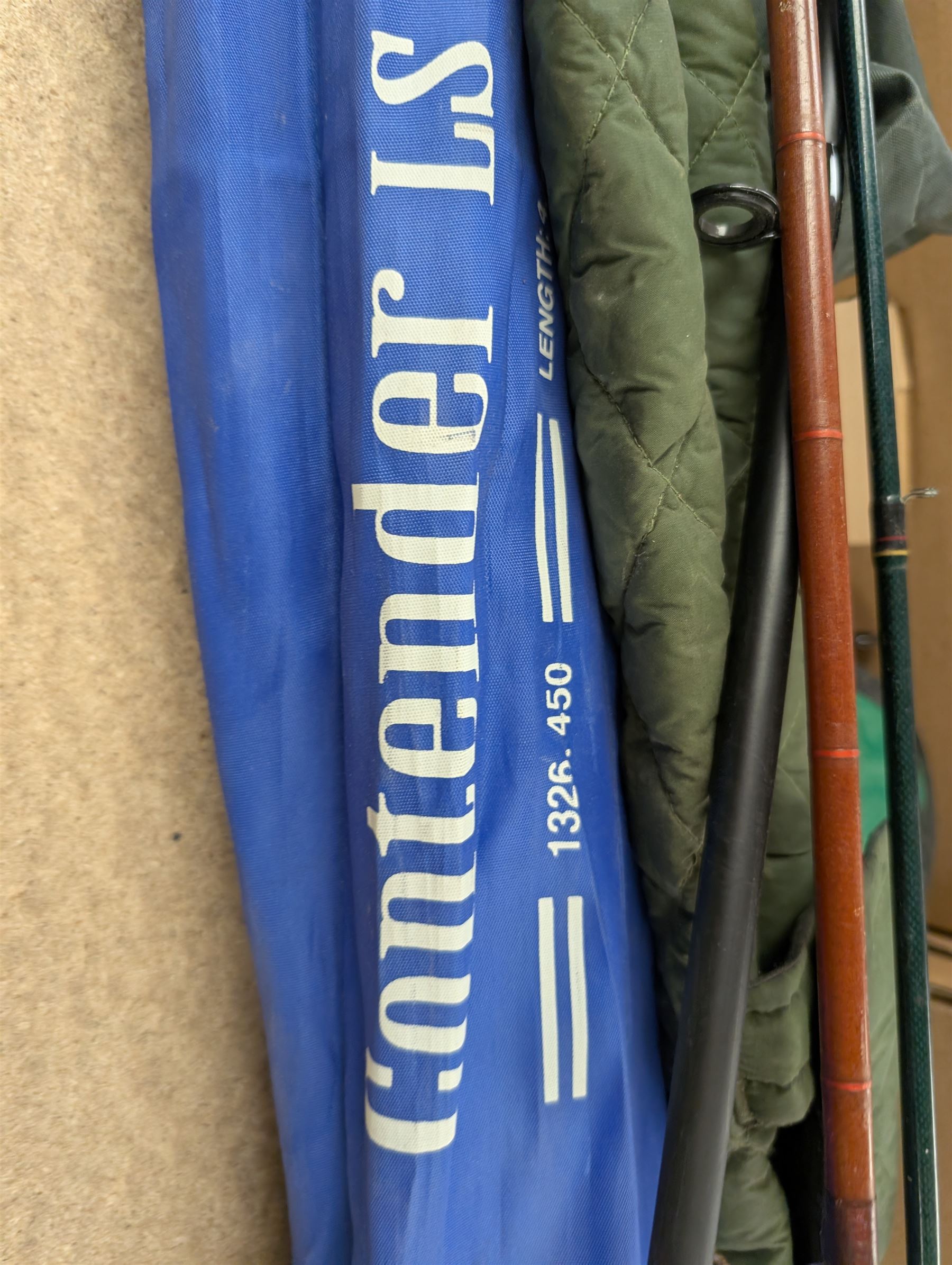 Fishing rods including Carson Elegance XI telescopic rod and a Maver Reality 10ft Match rod and reels including Selection Spin Pike, Matt Hayes Adventure Carp Reel and Shakespeare Omnix FD