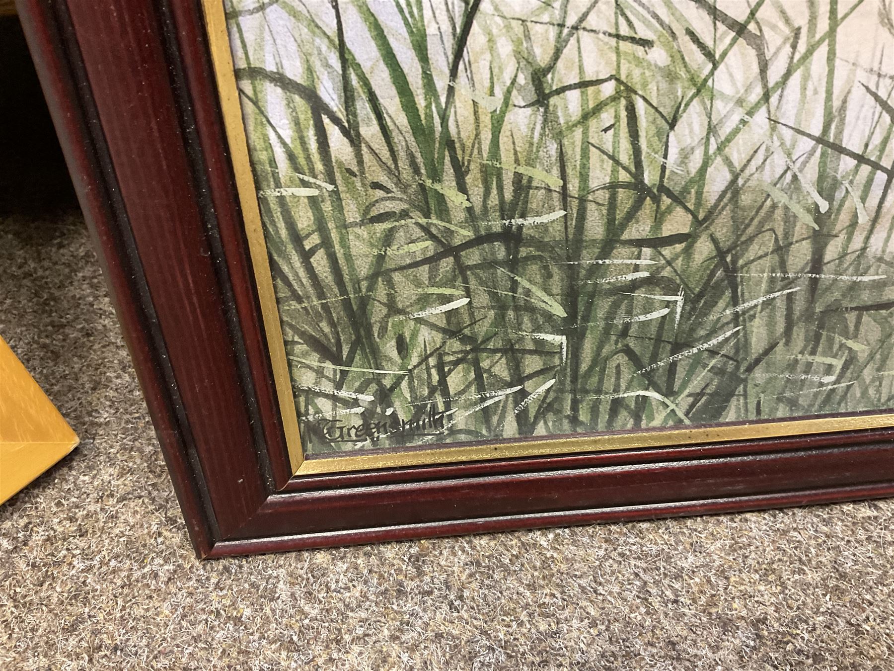 G A Townsend (British 20th century) 'The Trout Inn', watercolor signed and dated; M C W (British 20th century) The Wolds watercolor signed and dates, together with another watercolour and three landscape prints