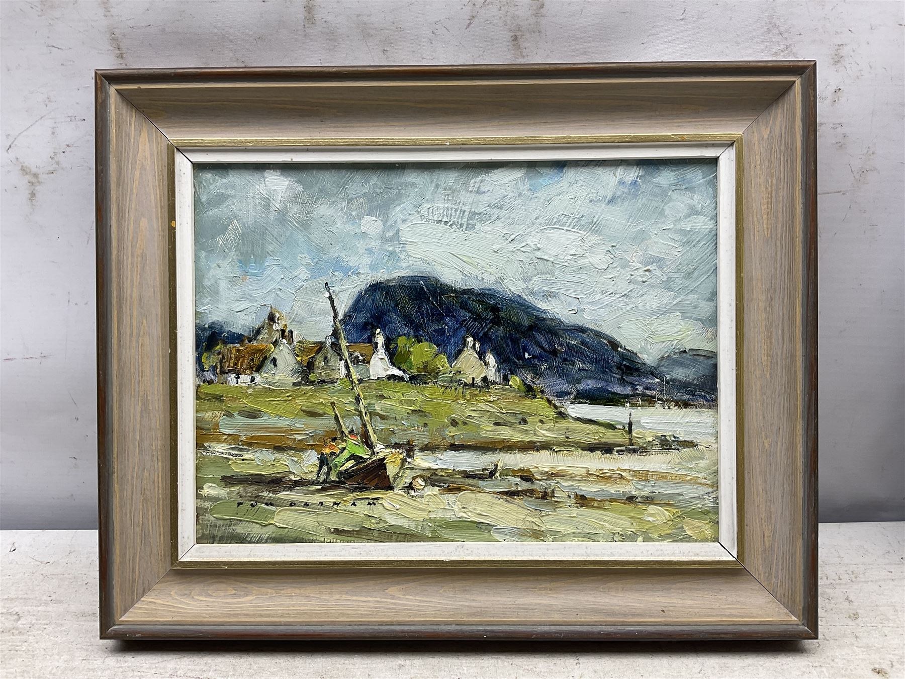 Tom Oldham (British 1928-2019): 'Plockton' and 'Wast Water - Sail Club', two oils on board signed, titled verso max 24cm x 29cm (2)