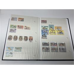 World stamps with many relating to Victory in Europe including King George VI '8th June 1946' stamps from various countries including Antigua, British Guiana, British Honduras, British Solomon Islands, Cayman Islands, Ceylon, Fiji, Grenada, Montserrat, St Helena etc, both mint and used stamps seen, housed in three stockbooks