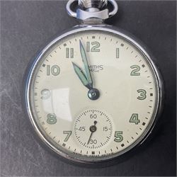 Ingersoll Ltd Triumph chrome plated pocket watch, with secondary dial, together with a Smiths Empire nickel plated pocket watch, with secondary dial