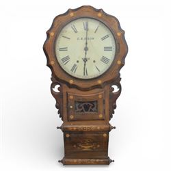 G.B. Dixon of York - drop dial wall clock, 83cm