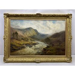 Alfred de Breanski Snr. RBA (British 1852-1928): 'A Mountain Pass', oil on canvas signed, titled verso 57cm x 88cm 
Provenance: private collection; with James Alder Fine Art, Hexham