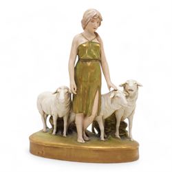 Royal Dux porcelain figure of shepherdes