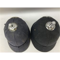 Hull City Police - helmet with king's crown night plate; two further ball-top helmets with Queen's crown plates; and a peaked cap (4)