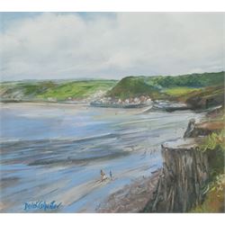 Derek Carpenter (British 1936-2010): Sandsend from the Ness, pastel signed 32cm x 35cm; L Tindall (Late 20th century): The Ness Sandsend, watercolour signed 13cm x 23cm; 'Mulgrave Inn Upgang' Whitby, early 20th century watercolour indistinctly signed and extensively inscribed verso 14cm x 22cm (3)